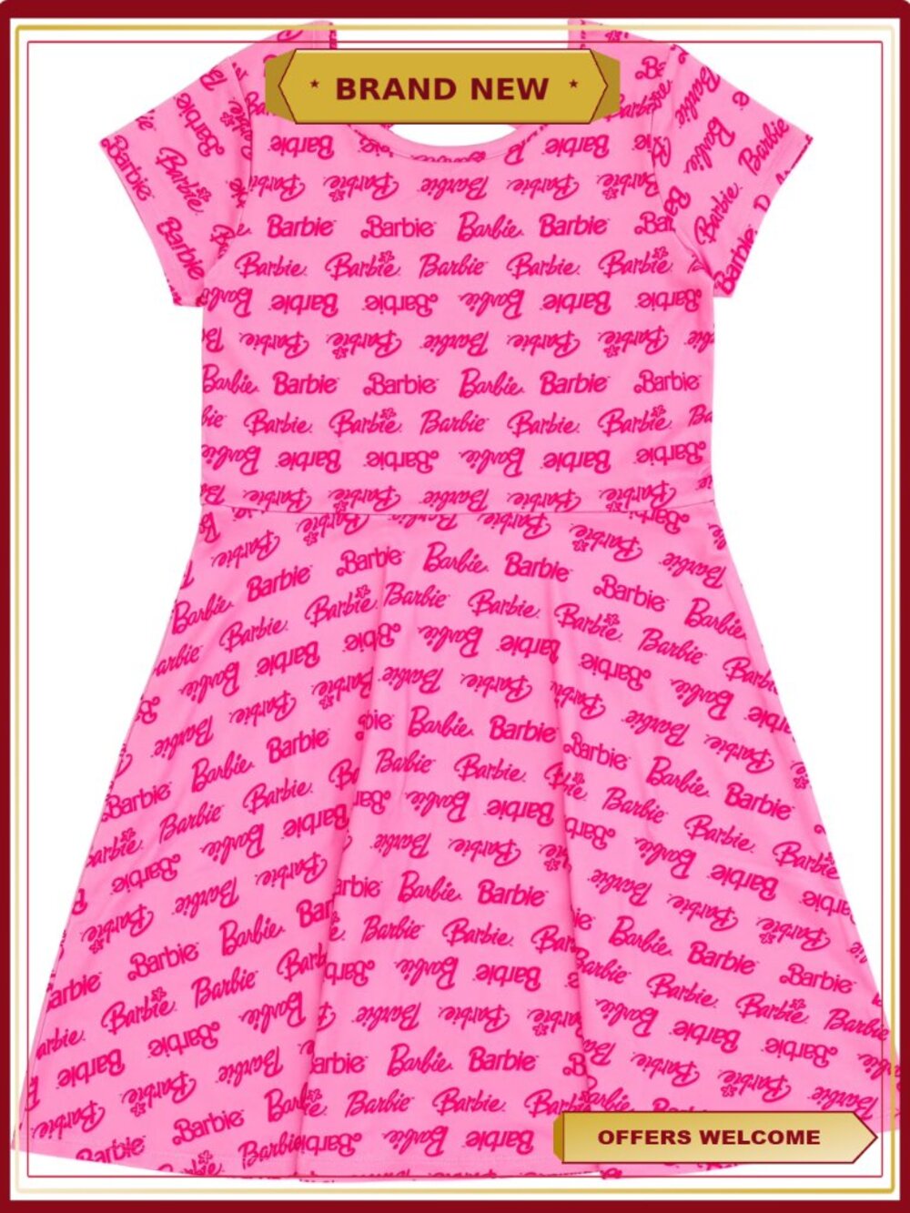 2 Pack Skater Dresses Short Sleeve Logo Little Kid to Big